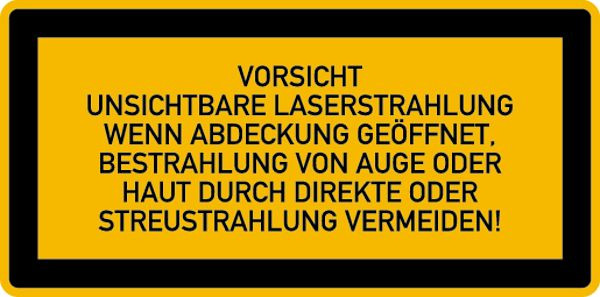 Schilder Klar Maschinenkennzeichnung Vorsicht Unsichtbare Laserstrahlung, 105x52 mm Folie selbstklebend, 7413/61