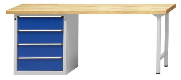 ANKE Werkbänke Kombiwerkbank, Modell 828 V, 2000 x 700 x 850 mm, RAL 7035/5010, KSP 50 mm, 410.918