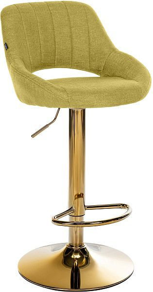 CLP Barhocker Milet Stoff gold, grün, 327393, 4255716376826