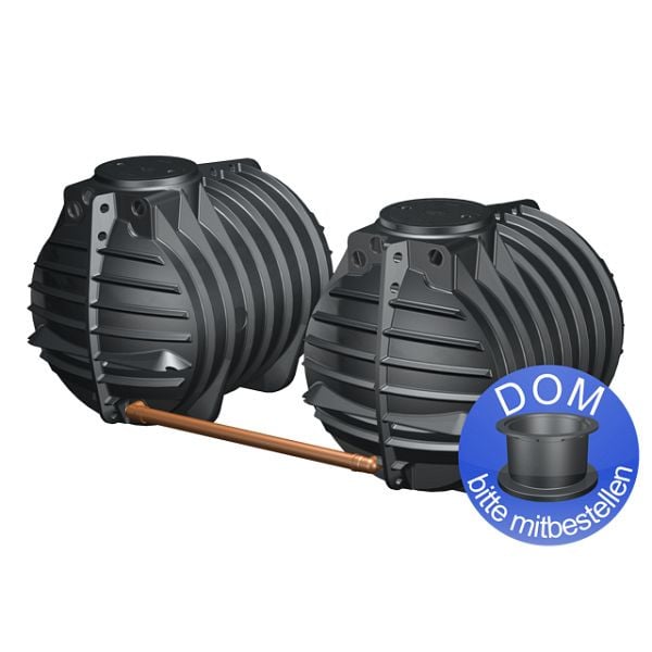 GreenLife GreenLine 9.000 l 2 Regenwassererdtanks à 4.500 Liter inkl. Tankeinbaufilter, Überlaufsiphon, Tierschutz und Zulaufberuhiger, G0003420