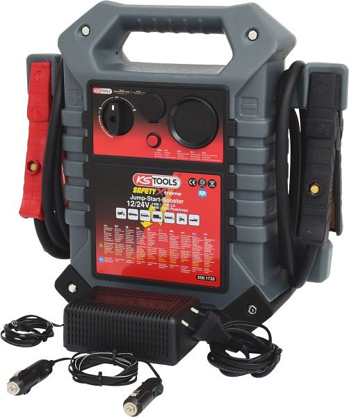 KS Tools 12 V + 24 V Batterie-Booster, mobiles Starthilfegerät 1400 A, 550.1720