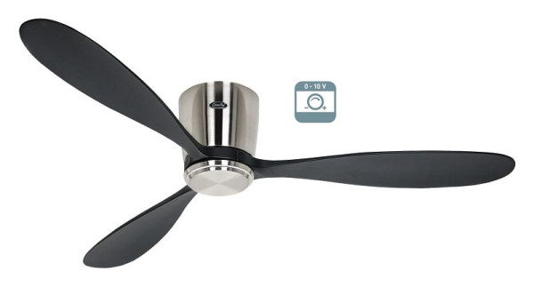CasaFan Deckenventilator Eco Plano Wood Chrom gebürstet-Massivholz Lack schwarz 0 - 10 V, 3132901