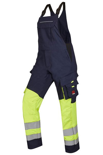 ROFA Latzhose 4592506, Größe 48, Farbe 387-schwarzmarine-leuchtgelb, 4592506-387-48