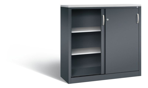 C+P Sideboard mit Schiebetüren Acurado, H1200xB1200xT400mm, Farbe: Anthrazitgrau, Bügelgriff, 3 OH, 2047-1200 S10412