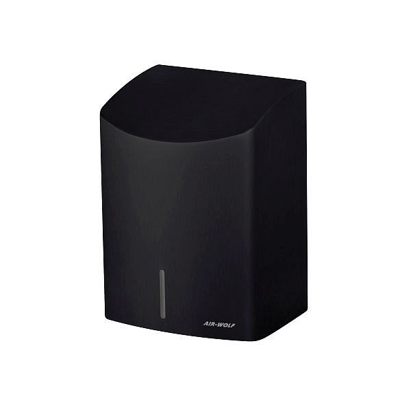 Air Wolf Händetrockner, Serie M, H x B x T: 289 x 203 x 178 mm, Edelstahl schwarz, 10-427