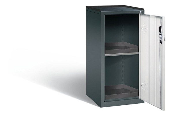 C+P Umweltschrank Acurado, H1000xB502xT500mm, Farbe: Anthrazitgrau / Lichtgrau, Muldengriff, 8721-316 S10044