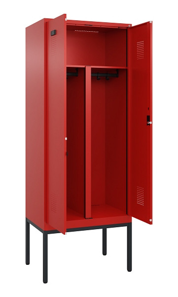 C+P PSA Doppel-Spind Evolo PLUS, Gestell, 2 Abteile, 2120x800x500mm, 3020/3020, Zylinderschloss, 0490327-22P S10052