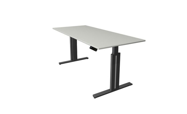 Kerkmann Sitz-/Stehtisch B 1800 x T 800 mm, elektrisch höhenverstellbar von 720-1200 mm, Memory-Funktion, 4 Höhen, lichtgrau, 10323810