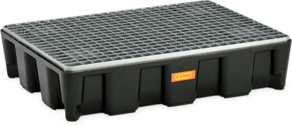 Cemo PE-Auffangwanne 60 HD mit Stahlgitterrost, verzinkt, 80 x 60 x 18 cm, 11135