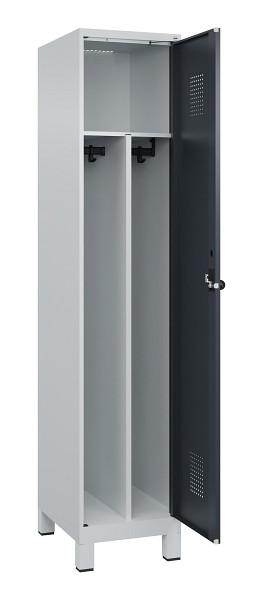 C+P Spind Evolo PLUS, mit Füßen, 1 Abteil, 1950x400x500mm, 7035/7016, Verschluss Drehriegel, 049010-12F S10012