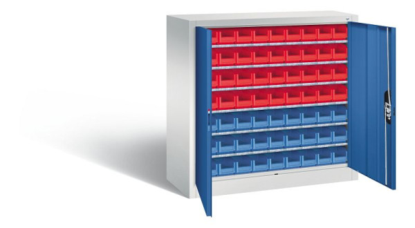 C+P Magazinschrank Serie 13, H1000xB1000xT420mm, Farbe: Lichtgrau / Enzianblau, 133944-24 S10001