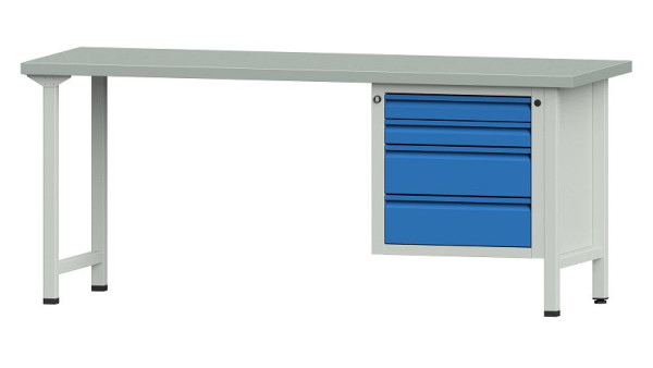 ANKE Werkbänke Kombiwerkbank, Modell 727 E, 2000 x 700 x 840 mm, RAL 7035/5012, ZBP 40 mm, 510.822