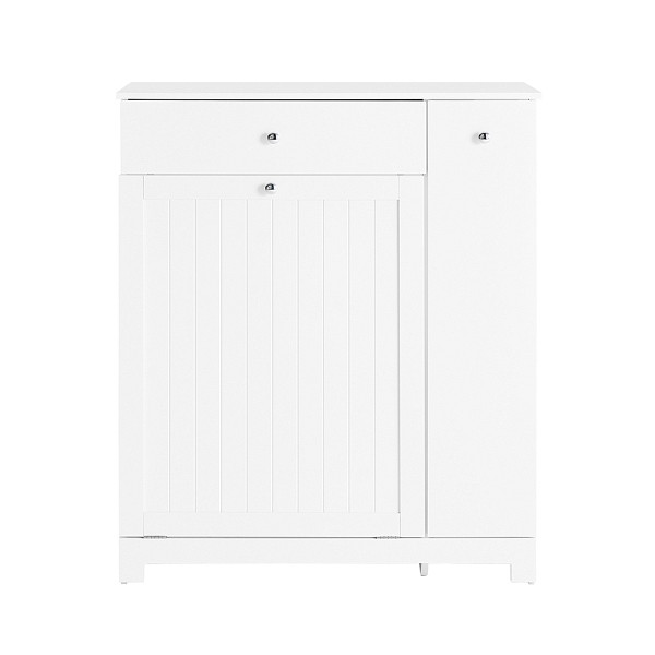 SoBuy Wäscheschrank mit einer Schublade Weiß 78x38x90 cm, Modern, BZR214-W