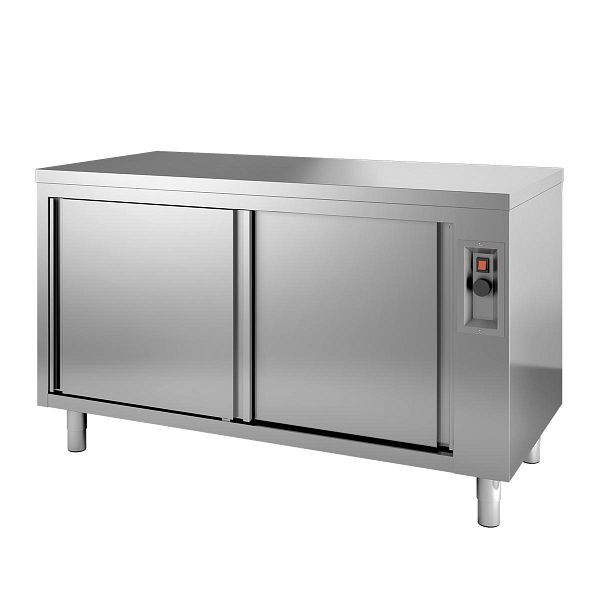 Vaiotec TOPLINE Wärmeschrank 600 / 2 Schiebetüren, 40 mm starke Arbeitsplatte, 140x60x85 cm, 10544