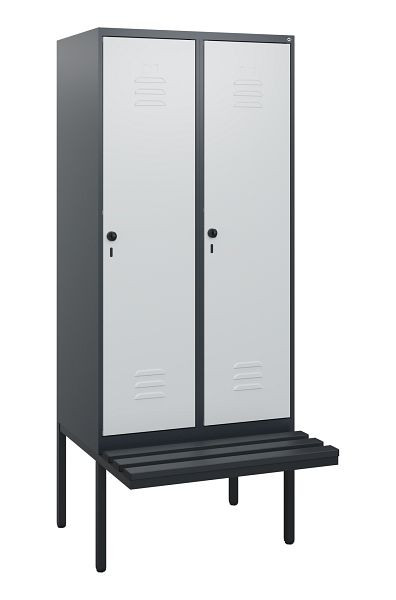 C+P Umkleidespind Classic PLUS, 2 Abteile, 1950x800x815mm, 7016/7035, Drehriegel, 0800405-22 S10043