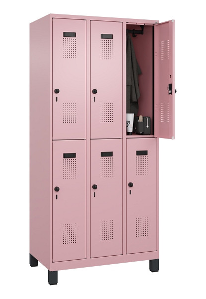 C+P Doppelstöckiger Spind Evolo PLUS, mit Füßen, 6 Fächer, 1950x900x500mm, 3015, Drehriegel, 049310-30 S10024