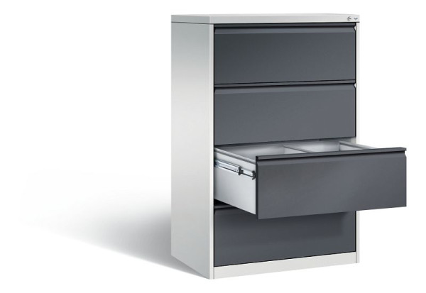 C+P Hängeregistraturschrank Acurado, H1357xB787xT590mm, Farbe: Lichtgrau / Schwarzgrau, Griffleiste, 12934-312 S10031