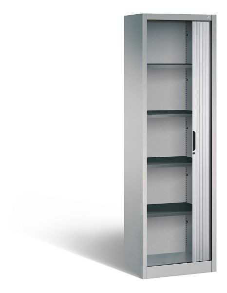 C+P Rollladenschrank Omnispace, H1980xB600xT420mm, Farbe: Weißaluminium, Griffmulde, 5 OH, 3200-00L S10049