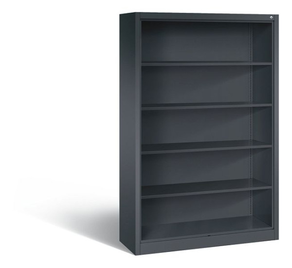 C+P Stahlregal mit Rückwand Acurado, H1950xB1200xT400mm, Farbe: Schwarzgrau, 5 OH, 9360-000 S10001