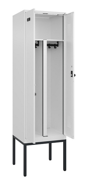 C+P PSA Doppel-Spind Evolo PLUS, Gestell, 2 Abteile, 2120x600x500mm, 9016/9016, Drehriegel, 0490327-20P S10020