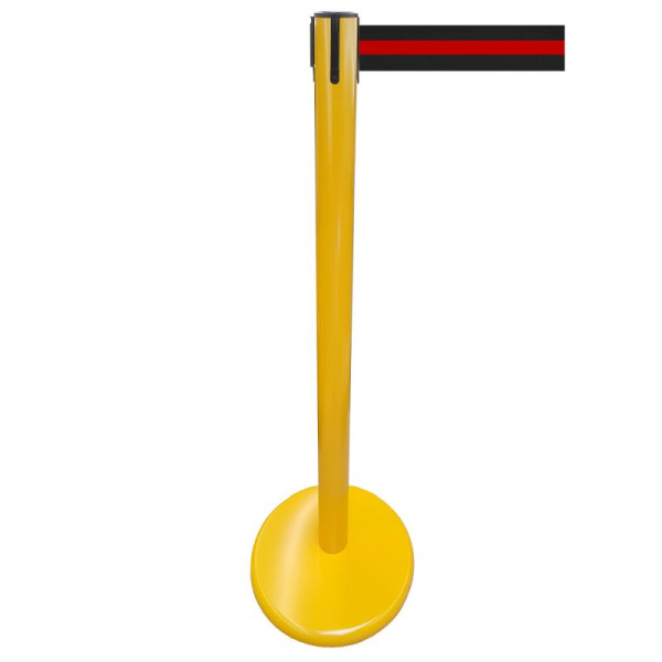 Stein HGS Personenleitsystem -P-Line Future-, Metall/ gelb, schwarz/rot waagerecht (geblockt), mit Gurtendstück (Standard), 15698-0602