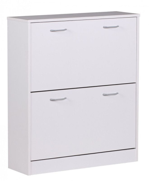 Wohnling Schuhkipper SARAH Weiß matt 2 Fächer 75 x 87 x 24 cm zum klappen, WL1.347