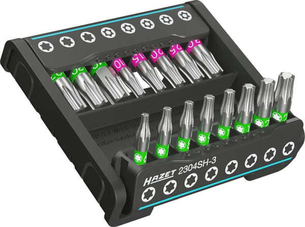 Hazet SmartHolder mit 16 Bits, kurz, Sechskant 6,3 (1/4 Zoll), Innen TORX® Profil, Tamper Resistant TORX® Profil, Anzahl Werkzeuge: 16, 2304SH-3