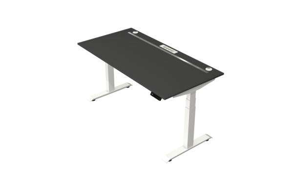 Kerkmann Steh-/Sitztisch Move boost 4 1600 X 800 elektrisch höhenverstellbar von 640-1290 mm, Weiss/Anthrazit, 10430613
