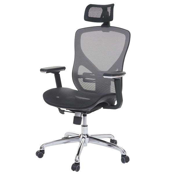 Mendler Bürostuhl HWC-A61, Schreibtischstuhl, Sliding-Funktion Stoff/Textil ISO9001, schwarz/grau, 56828