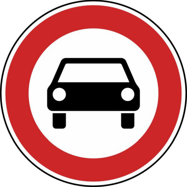 Stein HGS Verbot für Kraftwagen und sonstige mehrspurige Fahrzeuge Nr. 251, 600 mm, RA2, Flachform 2 mm, 251-221