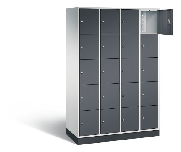 C+P Schließfachschrank Intro, H1950xB1220xT490mm, Farbe: Lichtgrau / Schwarzgrau, 8570-401 S10083