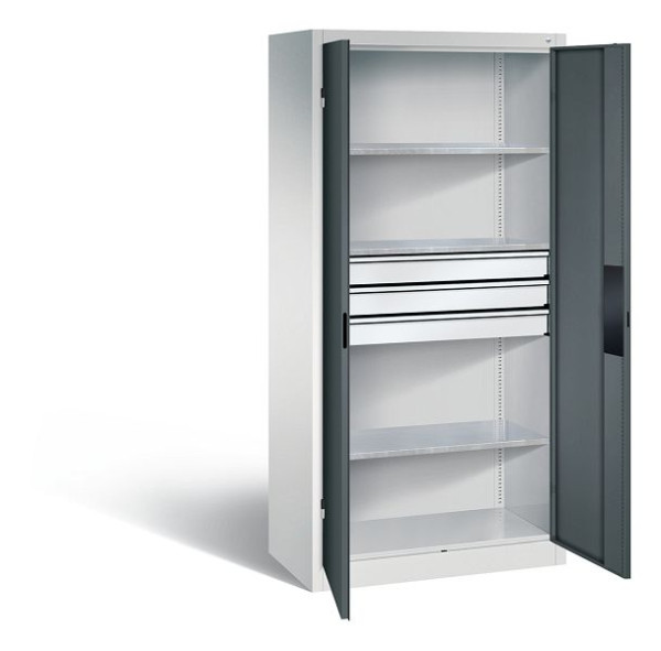 C+P Werkzeugschrank Acurado, H1950xB930xT500mm, Farbe: Lichtgrau / Anthrazitgrau, Muldengriff, 8921-5230 S10148