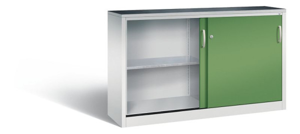 C+P Schiebetürenschrank Acurado, H1000xB1600xT400mm, Farbe: Lichtgrau / Resedagrün, Bügelgriff, 2146-09 S10047