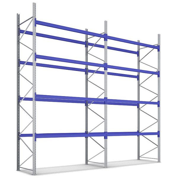 BITO Palettenregal Set /P2 5505/1100/11400 K-Regal 4 Ebenen 600 RAL5010 unmontiert, C0710-0458