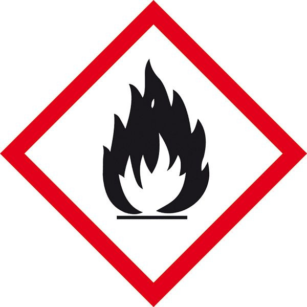 SafetyMarking GHS-Gefahrenpiktogramm, Symbol 02: Flamme, BxH 3,7x3,7 cm, Folie, selbstklebend, VE: 500 Stück/Rolle, 31.3546-02