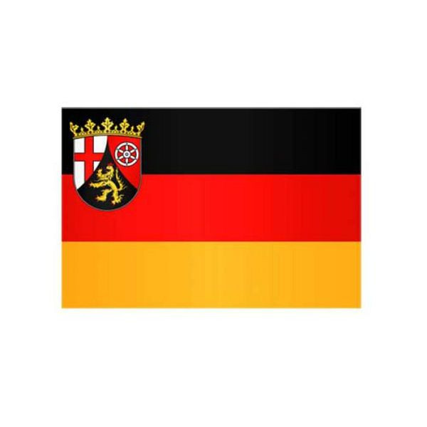 Stein HGS Landesflagge Rheinland-Pfalz, 400 x 150 cm (Hochformat), mit Kunststoff-Karabiner, FlagTop 110 g/m², für Fahnenmasten ab 8 m, ohne Hohlsaum, 26498