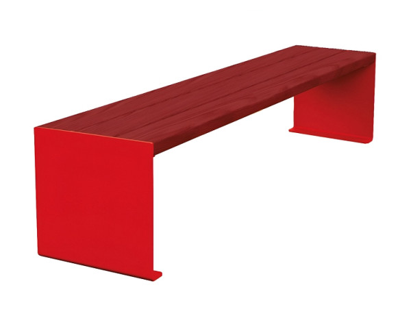 Procity Sitzbank Kube, 1800 mm, Stahl & Holz Ohne Rückenlehne, Mahagoni/RAL 3020, 306392.3020.ACAJ