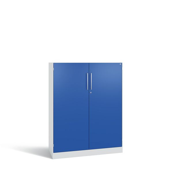 C+P Flügeltürenschrank Asisto, H1310xB1000xT435 mm, Grau/Enzianblau/DBS Hellgrau, 141032-000 S10233