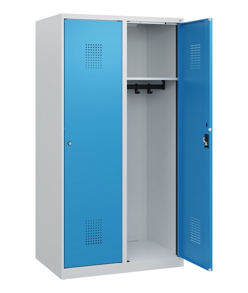 C+P Spind Evolo PLUS, 2 Abteile, 1530x800x500mm, 7035/5012, Zylinderschloss, 0490005-22 S10031