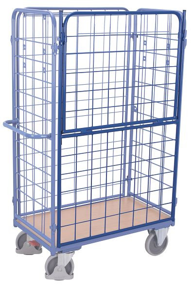 VARIOfit Längswand hoch, halb abklappbar, Außenmaße: 945 x 1.525 mm, RAL 5010 enzianblau, passend für Etagenwagen: sw-500, gsw-500.305