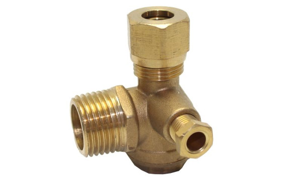 AEROTEC Rückschlagventil 1/2 Zoll AG - 10 mm Rohr - mit Entlastungsanschluss, 25590050