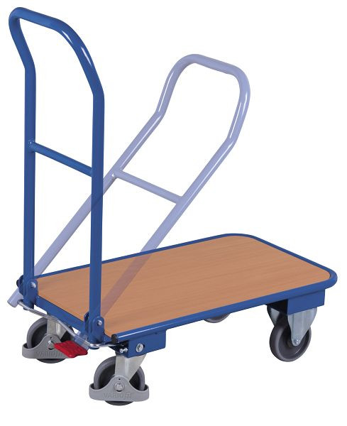 VARIOfit Klappbügelwagen, Ladefläche: 720 x 450 mm, RAL 5010 enzianblau, sw-450.802