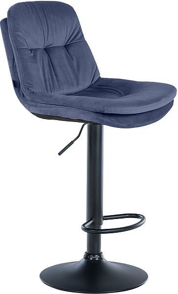 CLP Barhocker Laurel Samt schwarz, blau, 323962, 4255716317065