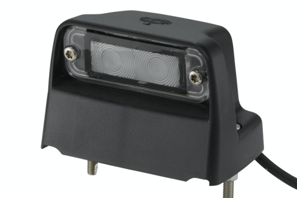 HELLA Kennzeichenleuchte, LED, 12/24V, Anbau/geschraubt, ADR/GGVS, Lichtscheibenfarbe: glasklar, Stecker: EASYCONN, außen, 2KA 012 271-077