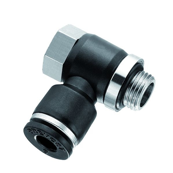 Prevost Winkel-Schwenkverschraubung mit zylindrischem Außengewinde - RPB MG, AG BSPP= G 1/8, für Schlauch mit Außen-Ø= 4 mm, VE: 10 Stück, RPB MG0400