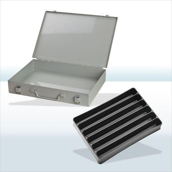 ADB Stahlblechkasten mit Spannverschluss / 6-fach gleichlang / RAL 7035, 88609