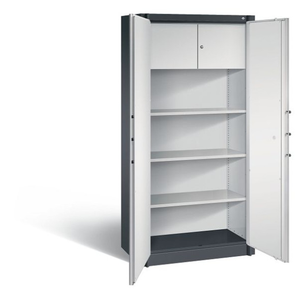 C+P Feuerschutzschrank Certos, H1950xB930xT500mm, Farbe: Schwarzgrau / Lichtgrau, Klinkengriff, 4 OH, 1170-100 S10043