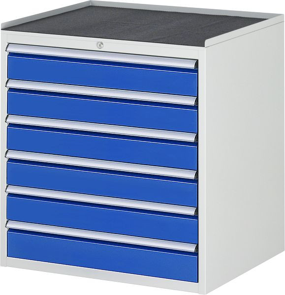 RAU Schubladenschrank Serie 7000, Metallauflage, 6 x Schublade-Größe-XL 6xH120 mm, 770x825x650 mm, 03-XL5.16A-MT.11