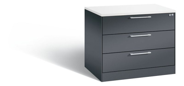 C+P Karteischrank Asisto, H710xB800xT600mm, Farbe: Schwarzgrau, Bügelgriff, 146273-323 S10198