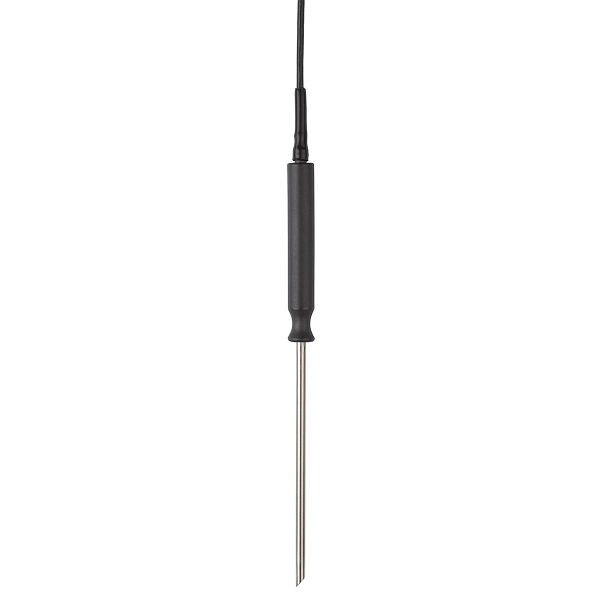JUMO Widerstandsthermometer, 4m Leitung, Griff, 1xPt100 dl, 4x100mm, -50 bis +200°C, zentrische Messspitze, Handgriff aus Silikon, 00338153